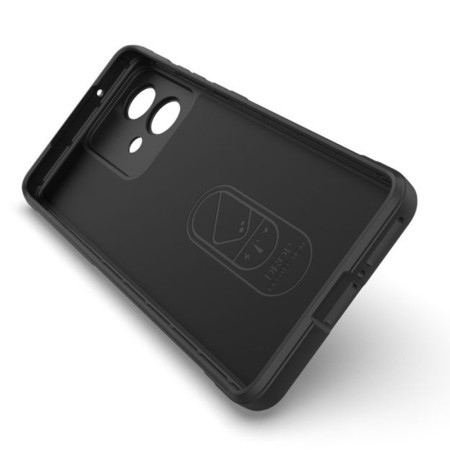 Husa pentru Motorola Edge 40 Neo, Antisoc, Margini cu Striatii, Design Minimalist, Black