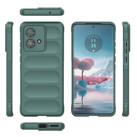 Husa pentru Motorola Edge 40 Neo, Antisoc, Margini cu Striatii, Design Minimalist, Green