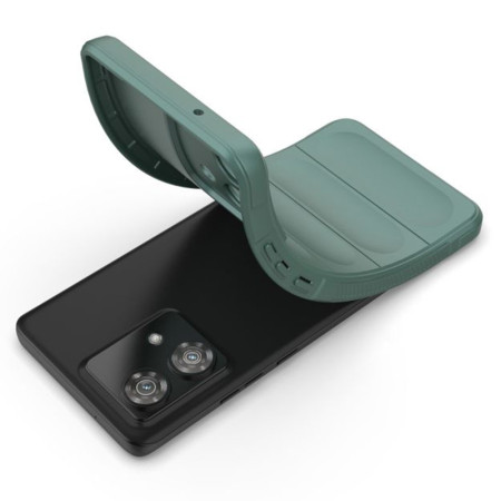 Husa pentru Motorola Edge 40 Neo, Antisoc, Margini cu Striatii, Design Minimalist, Green