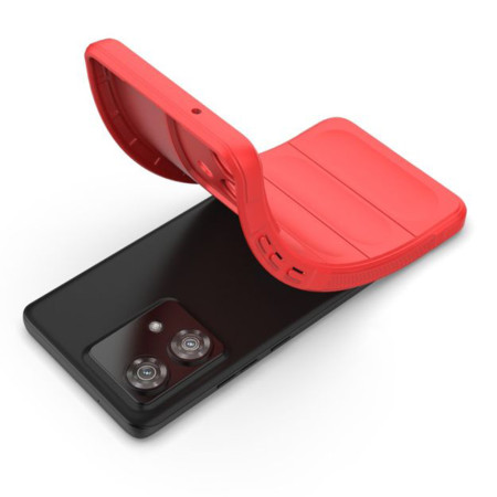 Husa pentru Motorola Edge 40 Neo, Antisoc, Margini cu Striatii, Design Minimalist, Red