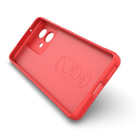 Husa pentru Motorola Edge 40 Neo, Antisoc, Margini cu Striatii, Design Minimalist, Red