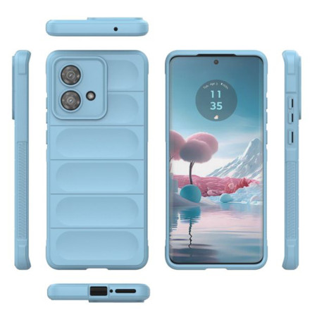 Husa pentru Motorola Edge 40 Neo, Antisoc, Margini cu Striatii, Design Minimalist, Bleu