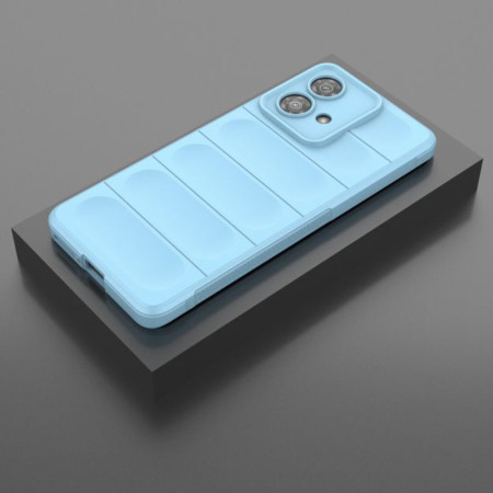 Husa pentru Motorola Edge 40 Neo, Antisoc, Margini cu Striatii, Design Minimalist, Bleu