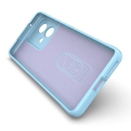 Husa pentru Motorola Edge 40 Neo, Antisoc, Margini cu Striatii, Design Minimalist, Bleu