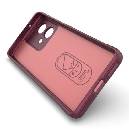Husa pentru Motorola Edge 40 Neo, Antisoc, Margini cu Striatii, Design Minimalist, Bordeaux