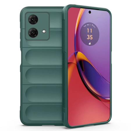 Husa pentru Motorola Moto G84, Antisoc, Margini cu Striatii, Design Minimalist, Green