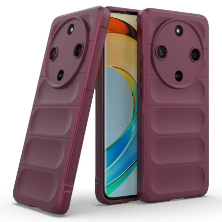 Husa pentru Honor Magic 6 Lite, Antisoc, Margini cu Striatii, Design Minimalist, Bordeaux