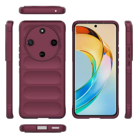 Husa pentru Honor Magic 6 Lite, Antisoc, Margini cu Striatii, Design Minimalist, Bordeaux