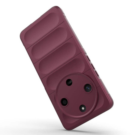 Husa pentru Honor Magic 6 Lite, Antisoc, Margini cu Striatii, Design Minimalist, Bordeaux