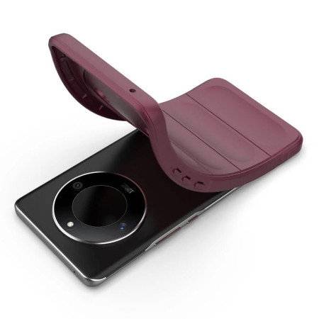 Husa pentru Honor Magic 6 Lite, Antisoc, Margini cu Striatii, Design Minimalist, Bordeaux