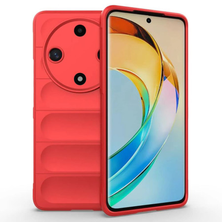 Husa pentru Honor Magic 6 Lite, Antisoc, Margini cu Striatii, Design Minimalist, Red
