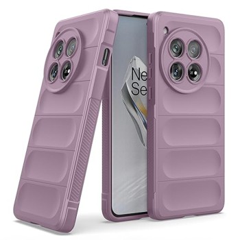 Husa pentru OnePlus 12, Antisoc, Margini cu Striatii, Design Minimalist, Purple