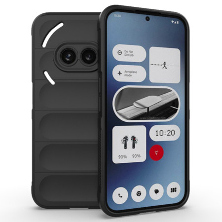 Husa pentru Nothing Phone (2a), Antisoc, Margini cu Striatii, Design Minimalist, Black