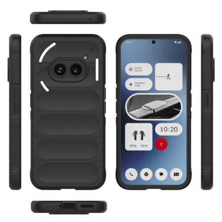 Husa pentru Nothing Phone (2a), Antisoc, Margini cu Striatii, Design Minimalist, Black