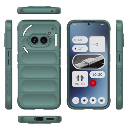 Husa pentru Nothing Phone (2a), Antisoc, Margini cu Striatii, Design Minimalist, Green
