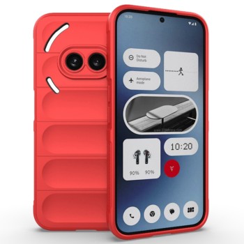 Husa pentru Nothing Phone (2a), Antisoc, Margini cu Striatii, Design Minimalist, Red