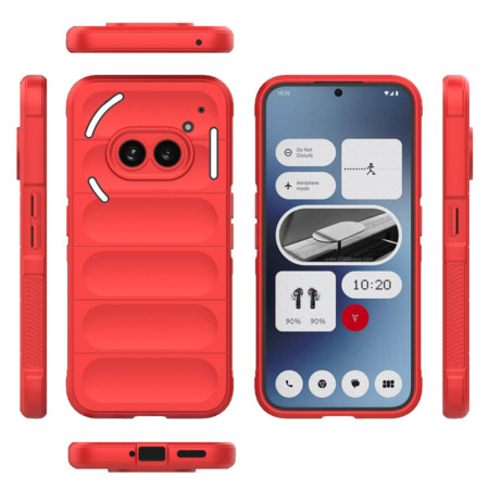 Husa pentru Nothing Phone (2a), Antisoc, Margini cu Striatii, Design Minimalist, Red