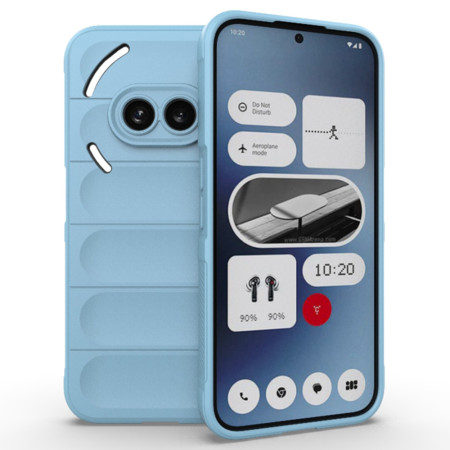 Husa pentru Nothing Phone (2a), Antisoc, Margini cu Striatii, Design Minimalist, Bleu