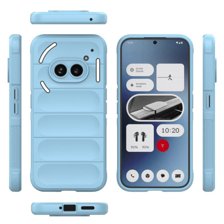 Husa pentru Nothing Phone (2a), Antisoc, Margini cu Striatii, Design Minimalist, Bleu