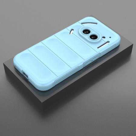 Husa pentru Nothing Phone (2a), Antisoc, Margini cu Striatii, Design Minimalist, Bleu