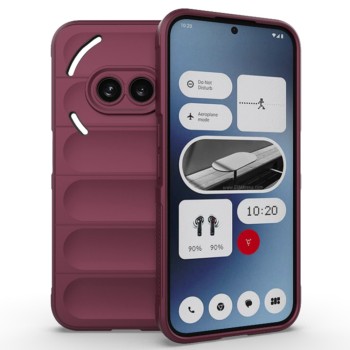 Husa pentru Nothing Phone (2a), Antisoc, Margini cu Striatii, Design Minimalist, Bordeaux