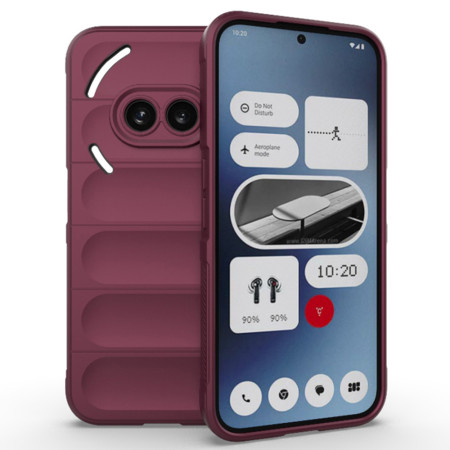 Husa pentru Nothing Phone (2a), Antisoc, Margini cu Striatii, Design Minimalist, Bordeaux