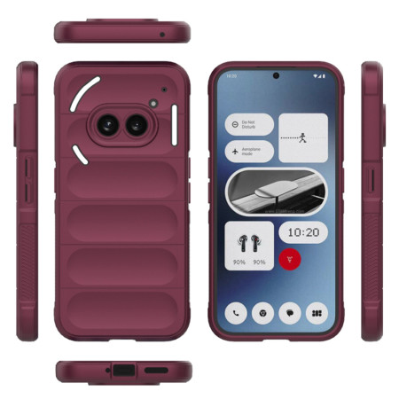 Husa pentru Nothing Phone (2a), Antisoc, Margini cu Striatii, Design Minimalist, Bordeaux