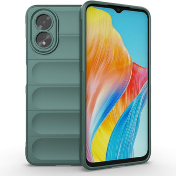 Husa pentru Oppo A38 / A18, Antisoc, Margini cu Striatii, Design Minimalist, Green