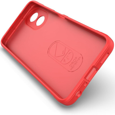 Husa pentru Oppo A38 / A18, Antisoc, Margini cu Striatii, Design Minimalist, Red