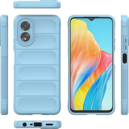 Husa pentru Oppo A38 / A18, Antisoc, Margini cu Striatii, Design Minimalist, Bleu