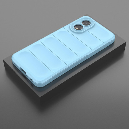 Husa pentru Oppo A38 / A18, Antisoc, Margini cu Striatii, Design Minimalist, Bleu