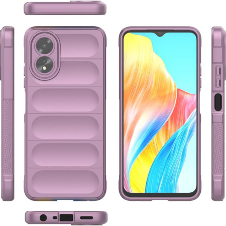 Husa pentru Oppo A38 / A18, Antisoc, Margini cu Striatii, Design Minimalist, Purple