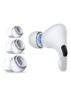 Dopuri din Silicon pentru AirPods Pro 1 / 2, XS, S, L (set 3) - Techsuit (ET1) - White