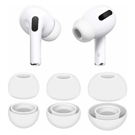 Dopuri din Silicon pentru AirPods Pro 1 / 2, XS, S, L (set 3) - Techsuit (ET1) - White