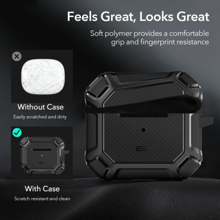 Husa AirPods 3, ESR, Shock Armor, Negru