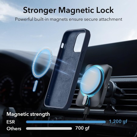 Husa pentru iPhone 15 - ESR Cloud Soft HaloLock - Dark Blue