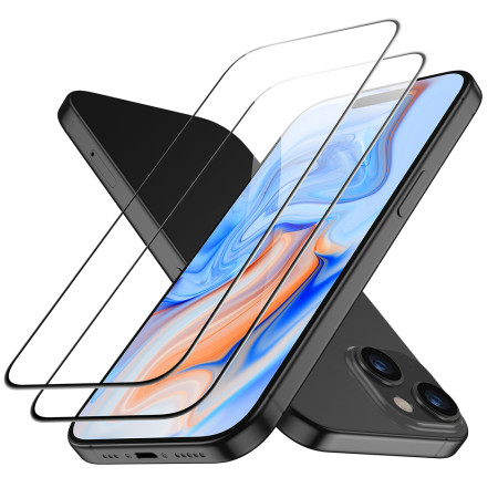 Folie pentru iPhone 15 set 2 buc ESR Tempered Glass, Black