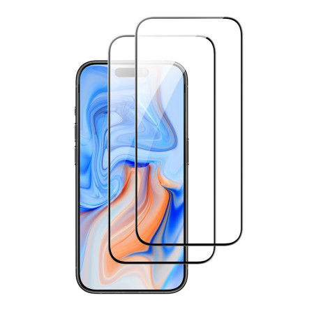 Folie pentru iPhone 15 set 2 buc ESR Tempered Glass, Black