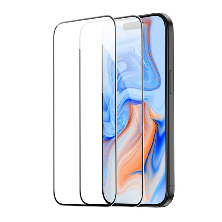 Folie pentru iPhone 15 set 2 buc ESR Tempered Glass, Black