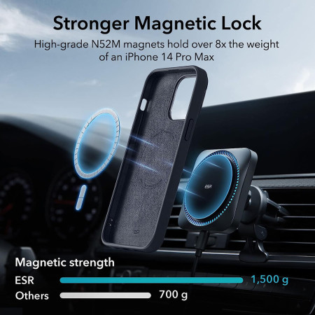 Husa telefon iPhone 14 Pro Max ESR Cloud Soft HaloLock Kickstand, Blac