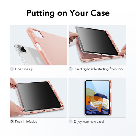 Husa pentru iPad Pro 11" 2021 ESR Rebound Pencil, Rose Gold