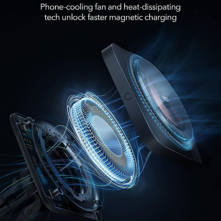 Incarcator Wireless Auto ESR Premium Set HaloLock (2C570) cu MagSafe CryoBoost Fast Charging pentru Ventilatie aer, 36W, Black