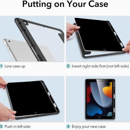 Husa pentru iPad 10.2" 2019/2020/2021 ESR Rebound Hybrid Pro, Black
