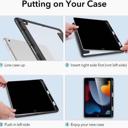 Husa pentru iPad 10.2" (2019 / 2020 / 2021) - ESR Rebound Hybrid Pro - Frosted Black