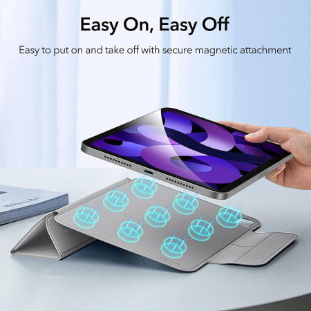 Husa pentru iPad Pro 11 2018 / iPad Air 4 / 5 2020/2022 ESR Rebound Magnetic, Silver Grey