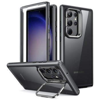Husa pentru Samsung Galaxy S23 Ultra ESR Shock Armor Kickstand, Clear Black