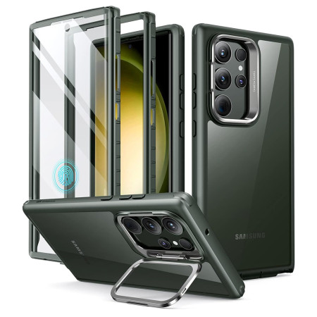 Husa pentru Samsung Galaxy S23 Ultra, ESR Shock Armor Kickstand, Clear Green