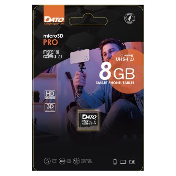Card de Memorie, Micro SDHC, 8GB, Clasa 10 - Dato Pro (DTTF008GUIC10) - Black