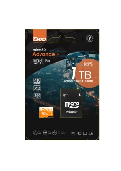 Card de Memorie cu Adaptor, Micro SDXC, 1TB, U3, A2, V30 - Dato Advance+ (DTTF1TU3A2V30AP) - Black