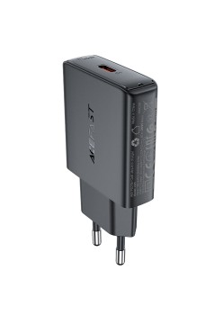 Incarcator pentru Priza, Type-C, GaN Technology, Power Delivery, 20W - Acefast - Black